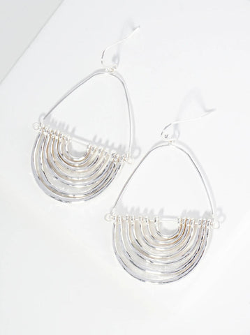 Hammered Metal Geometric Earrings