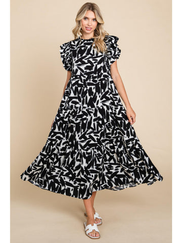 Confetti Days Dress - Black/White