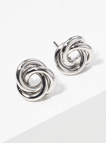 Rhodium Knot Earrings