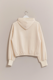 Quilted Cinched Pullover Top - Cream