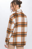 Plaid Button Up Shacket - Rust