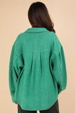 Shannon Soft Cozy Shacket Top - Green