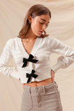 Jenny Bow Front Cardigan Sweater