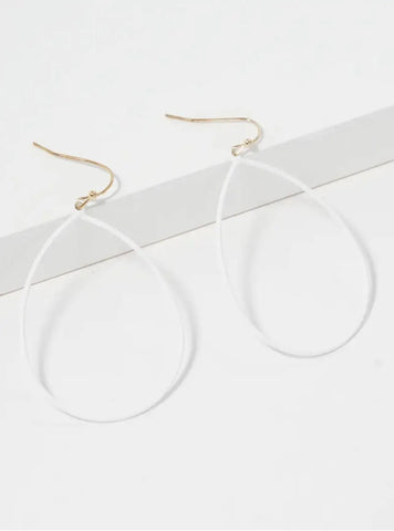 White Teardrop Earrings