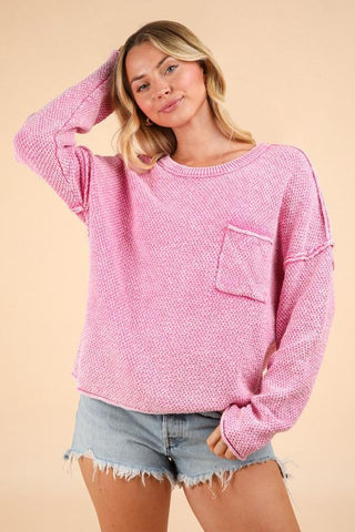 Maggie Sweater Pullover Top - Pink