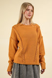 Chunky Braid Sweater - Camel