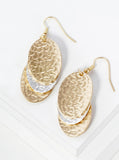 Two-Tone Textured Layered Earrings