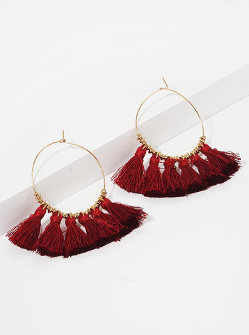 Red Boho Earrings