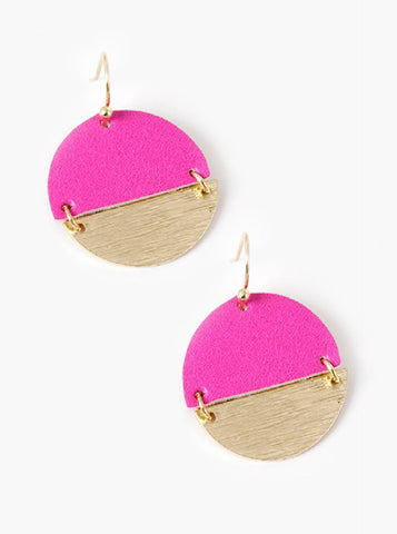 Pink Half Moon Earrings