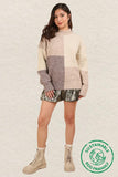 Colorblock Beige Cozy Knit Sweater