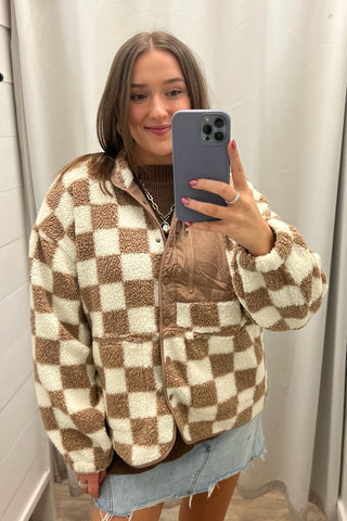 Checkered Fleece Jacket