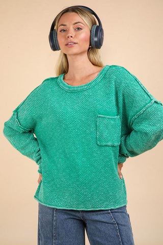 Maggie Sweater Pullover Top - Kelly