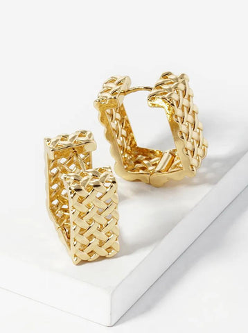 Woven 14K Gold Dipped Earrings