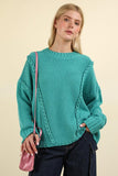 Chunky Braid Sweater - Teal