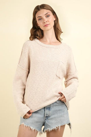 Maggie Sweater Pullover Top - Beige