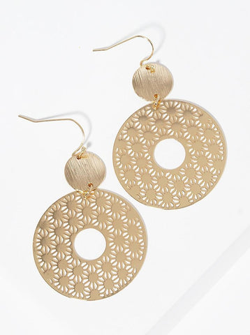 Flower Disc Earrings